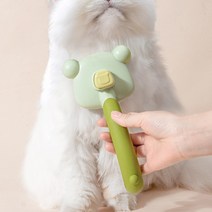 강아지 고양이 빗 엉킨털 죽은털 원터치 털제거 브러쉬 PB01, 그린