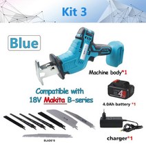 플런지쏘 원형톱 테이블쏘 150mm 4000rpmin 무선 왕복 톱 makita 18v 배터리 용 휴대용 전기 톱 교체 금속 목재 절단 도구, kit3