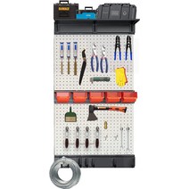 TIDIHAUSET Pegboard 벽 정리 패널 마운트 디스플레이 32x16인치 주방 거실 욕실 사무실용 선반 및 상자검은색, [03] 43x24인치, [04] 메탈릭 화이트