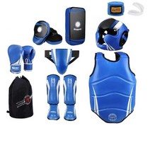 태권도 보호대 겨루기 몸통 보호구 기어 격투기 장비, M 레드 패키지(8종 세트)