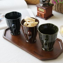 카페오픈선물 독특한 세라믹 머그잔 홍보판촉물 자취생 찻잔 유행 물컵 컵, 그린