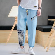 리넨 배기 팬츠 드로스트링 스키니 캐쥬얼 바지남자 차이나 패치워크 린넨 조거 긴바지 클래식 A266 4995386392