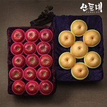 [산들네] 경북사과 선물세트 4kg 1박스 + 배 선물세트 4kg 1박스 사과13과내외/배7과내외, 없음