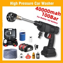 무선 고압 세척기 with box 100b 세차 청소기 충전식 세차 건 전기 거품 기계 makita 배터리 car wash washer wahing, e