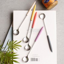 캠핑용 커피젓기 긴컵용 샤틴 롱티스푼 야영용 답례품, 1개, 크림