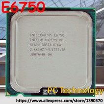 컴퓨터 cpu 인텔 코어 2 듀오 E6750 프로세서 2.66GHz 4MB 1333MHz LG 호환A775 데스크탑 CPU 1 일 이내