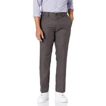 Amazon Essentials 남성용 슬림핏 플랫 프론트 드레스 팬츠 슬랙스 다크 그레이 34W x 32L