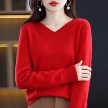 니트 여성 따뜻 휴식 슬림 눈꽃 100 순수 울 캐시미어 스웨터 v넥 풀오버 가을과 겨울 캐주얼 탑 단색 루즈하고 부드러운