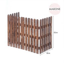 Makone 상표등록 탄화방부목 폴딩 펜스 울타리 칸막이 베란다 정원 화단 낮은울타리 화분가리개 원목 휀스, 카본 160×65cm