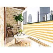 울타리 담장 휀스 울타리휀스 LOVE STORY Balcony 프라이버시 스크린 91.4 x 304.8cm(3 10피트) 데크 쉴드 펜스 커버 자외선 차단 및 내후성 파티오 뒷마당, 3x10, Yellow/White
