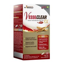 LABO Nutrition VesseCLEAR EX: 깨끗하고 유연한 을 위한 Nattokinase NSK-SD + 엘라스틴 F. 일본에서 임상적 연구가 많이 됨 기능성 량 심 혈