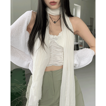토넌 봄 린넨 주름 롱 스카프 머플러