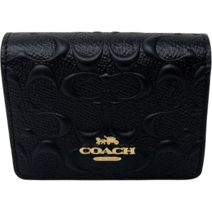 코치 반지갑 미니지갑 아웃렛제품 시그니처 가죽 체인 C7361 블랙