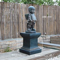 오줌싸개동상 천사 조각품 석상 조형 돌조각상, 13. (구리색)동자승/사각베이스 1.05cm