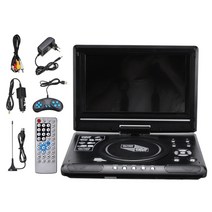휴대용dvd플레이어 9.8 인치 홈 자동차 vcd cd 게임 tv usb 라디오 어댑터 지원 fm 라디오 수신-eu 플러그, 검은 색