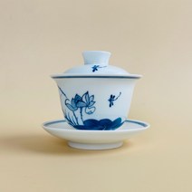 개완 백자 잠자리꽃 개합잔 찻잔 130ml, 본상품선택