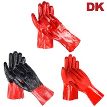 DK PVC 장갑 흑깔깔이 적깔깔이 내유장갑, PVC레드(민짜), 1개