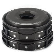 코펠세트 캠핑 백패킹 낚시 코펠세트 조리기구 메스 키트 배낭 장비 배낭 냄비 팬 배낭, 블랙 세트