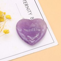 진묘수 천연 석재 심장 새겨진 자수정 맑은 석영 호랑이 눈 바위 치유 크리스탈 돌 품 홈, [01] 1PC, [02] Light Amethyst