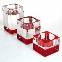 크리스탈 캔들 홀더 크리스탈 촛대 - 대 사이즈, 레드-대