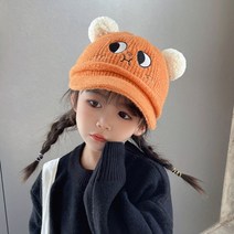 주황색캐릭터모자 니트 어린이 유아 야구모자 스포츠 운동용 등산 볼캡 발한 조카선물 빨강