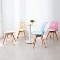 튤립 투명 의자 인테리어 카페 디자인 식탁 주방 체어, 핑크, 1개