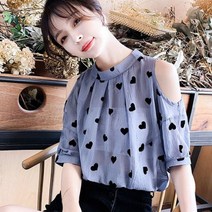 가바바 여성 블라우스 사랑이 가득한 그녀의 오프숄더 여름 데이트룩 블라우스 G37022