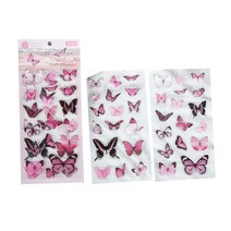 PET 입체 글리터 나비 일러스트 엠보싱 투명 일러스트 디자인 다꾸 다이어리 꾸미기 스티커, 01 : 호수나비