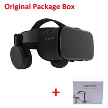 최신 BoBo VR Z6 안경 3D 가상 현실 무선 블루투스 VR 헤드셋 헬멧 아이폰 안드로이드 스마트폰용 4.7-6, 한개옵션1, 02 VR with box