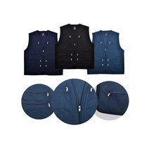 남자 작업용 근무 조끼 시장 단체 작업용 현작 작업복 낚시 등산 활동 투쟁 노동조합 공사장 청소 업무용, 95, 블랙