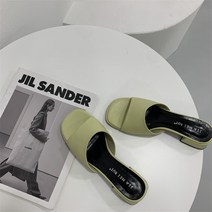 YAPOGI 2022 프랑스 국민 복고풍의 청 한 조각 샌들 여름 열린 발가락 땅딸막 한 발 뒤꿈치 하이힐 사각 발가락 요정 바람 샌들 여성 신발 숙녀