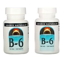소스내츄럴스 비타민 B6 100mg 500mg, 1개, 100mg-250정