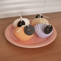 [바보사랑] 미니 쉘 캔들 조개 캔들, 색상:라일락