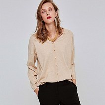 [DEANS] Y-NECK STUD KNIT CARDIGAN_BEIGE (1953646)
