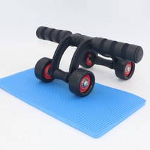 온더트랙 무소음 ab 슬라이드 복근 운동기 4륜 롤아웃 코어 운동 근력 기구 실내 휠 홈트레이닝 슬라이더 + 무릎 보호 패드, 블랙 4휠 ab슬라이드, 블랙