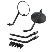 MAKGAGAAI 8mm 10mm 오토바이 미러 9.8cm(3.8인치) 원형 후면 뷰 사이드 미러 로드 킹 XL883C XL883N XL883L SPORTSTER와 호환 스트