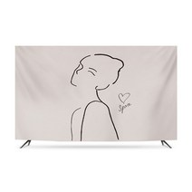 명화 티비 TV 덮개 가리개 인치 종류별 무지개 럭셔리 거실 모니터 먼지 커버 42 55 65 75 액자 풍경 HA11, 45인치 우아한