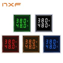 전기테스터기 전파측정기 활선경보기 누설전류계 ac 60-500v 0-100a led 디지털 전압계 계 헤르츠 hz 신호 조명 220v 전압 측정기 볼트 앰프 테스터 감지기, 정사각형 v, 하얀