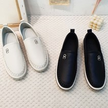 천연 소가죽 발편한 큐빅 보석 키높이 슬립온