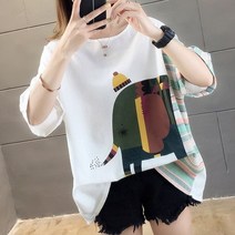 리더스타 여성용 루즈핏 반팔 티셔츠