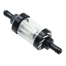 차량연료필터8mm/0.31 "CNC 알루미늄 합금 유리 바이크 오토바이 가스 연료 가솔린 오일 필터 모토 액, 05 Black