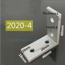 앵글브라켓 4홀 90 도 브래킷 패스너 2020 2550 3030 4545 4590 앵글 커넥터 알루미늄 프로파일 액세서리, 01 2020-고정밀-10PCS