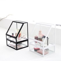 주앤지 화장품 수납 정리함 향수 립스틱 정리함 튼튼한 내맘대로 조립식 화장품 정리함, 화이트 - 브러쉬 꽂이