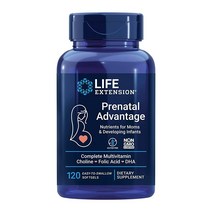 Life Extension Prenatal Advantage 보충제 - 임산부를 위한 종합적인 산전 비타민 - DHA가 함유된 건강한 뇌를 위한 완벽한 종합 비타민 - GMO 프리 글루텐 프리 - 120 소프트젤