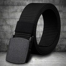 120cm 망 캔버스 웨빙 벨트 일반 군사 슬라이더 버클 육군 자동 치아 물린 디자인, 검은색