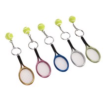 테니스스폰지공 시합구 1box 연습 겨울 대량 미니 테니스 라켓 볼 키 체인 펜던트 열쇠 고리 골드 실버 로, 한개옵션0