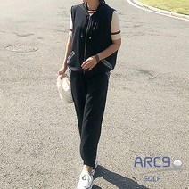 가을 겨울용 여성 골프 트레이닝복 세트 조거팬츠+후드 베스트 조끼 연스복 필드룩 리조트룩
