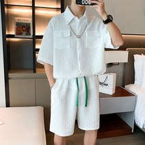 세트 남성 캐주얼 디자인 셔츠 반바지 모든 경기 일본 얼짱 세련된 십대 다이나믹 패션 의류 잘 생긴 스트리트웨어 아늑한