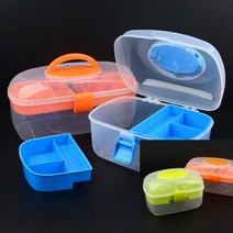 휴대용 2단 분리형 투명 멀티 공구함 중 공구통공구함 다용도공구함 부품함 공구정리함, 대