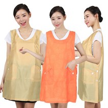 얇은 원피스형 앞치마 간병 카페 요양보호사 LA102, LA102 노랑 XL